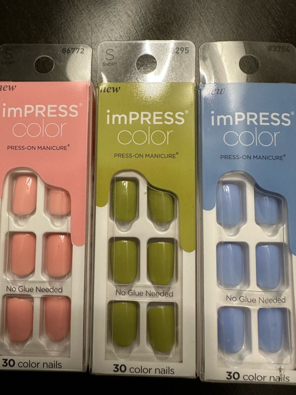 imPRESS Color Press-On Manicure Nails - Pink, Green & Blue Trio